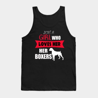 Girl Who Loves Her Boxer Dogs Tank Top